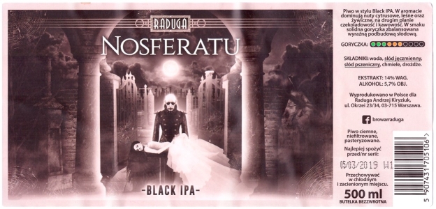 Browar Raduga (2018): Nosferatu, Black India Pale Ale