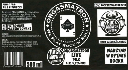 Browar Rockbrowar 2019 Orgasmotron Pils Niemiecki