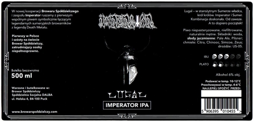 Spoldzielczy Xxxx Luga Imperator India Pale Ale