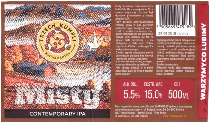 Browar Trzech Kumpli (2019): Misty - Contemporary India Pale Ale