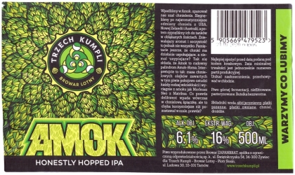 Browar Trzech Kumpli (2020): Amok - Honestly Hopped India Pale Ale