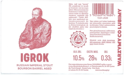 Browar Trzech Kumpli (2020): Igrok - Russian Imperial Porter Bourbon Barrel Aged