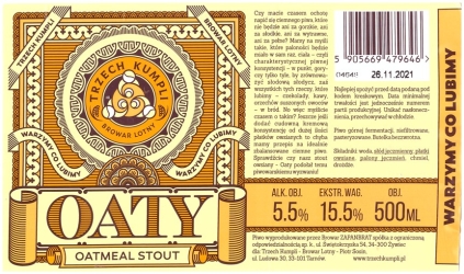 Browar Trzech Kumpli (2021) Oaty - Oatmeal Stout