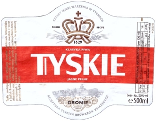 Tyskie Browary Książęce: Tyskie jasne Pełne (2019) - Wielka Brytania