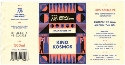 Browar Zakładowy (2021): Kino Kosmos - Hazy Double India Pale Ale