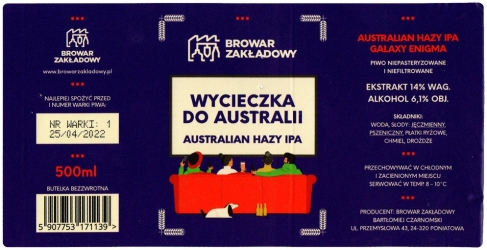 Browar Zakladowy (2021): Wycieczka Do Australii - Australian Hazy India Pale Ale