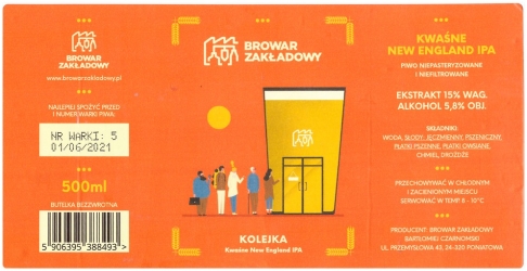 Browar Zakładowy (2021): Kolejka - Kwaśne New England India Pale Ale