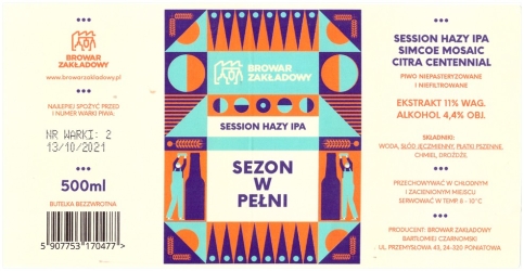 Browar Zakładowy (2021): Sezon W Pełni - Session Hazy India Pale Ale